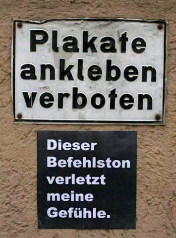 Streetart - Plakate ankleben verboten